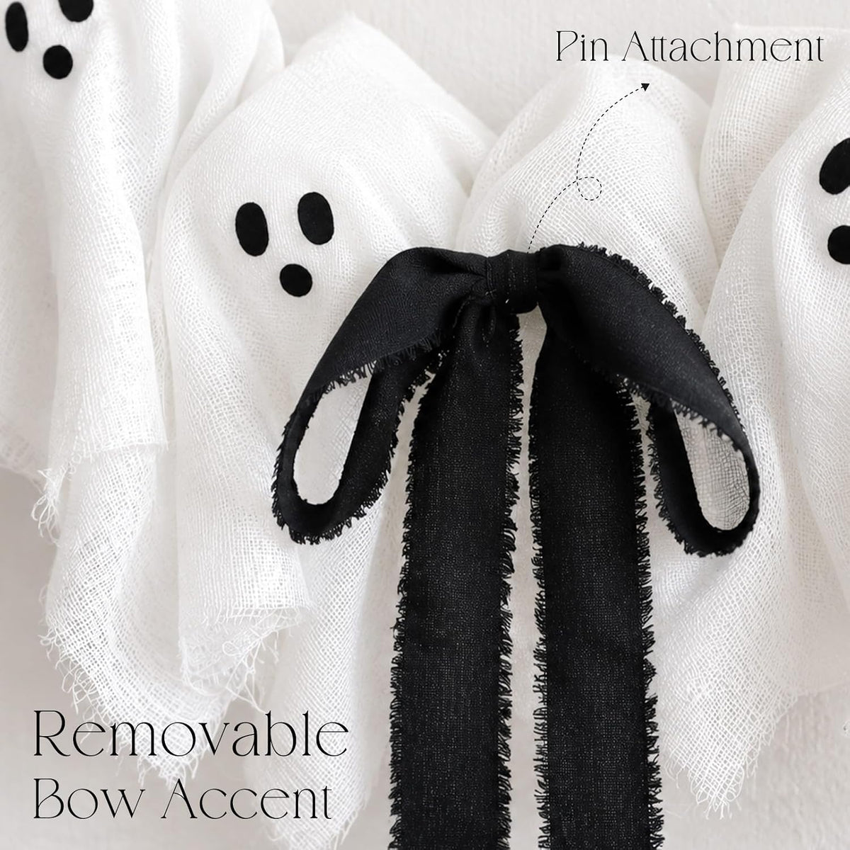 Halloween Decorations Outdoor - Cute Lit Ghost Wreath