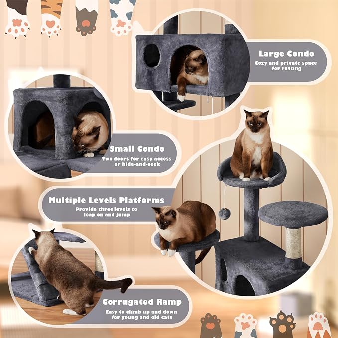 Sturdy Cat Tower for Heavy Cats, Indoor